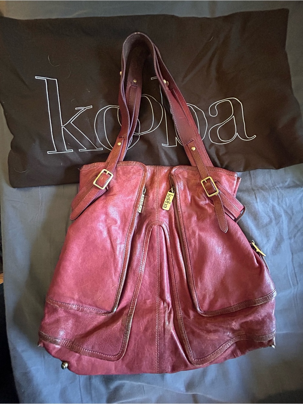Kooba Pink/Purple Leather Shoulder Bag